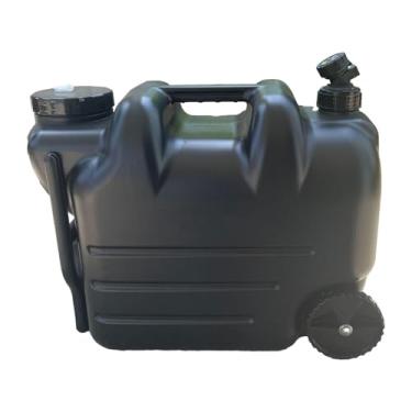 Imagem de Deevoka Jarro de armazenamento de água para acampamento, dispensador de bebidas portátil com, tanque de água multifuncional, balde para caminhadas ao, Preto