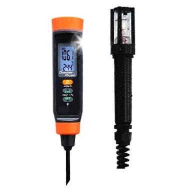Imagem de HGTRH Medidor de oxigênio dissolvido, medidor de OD portátil com cabo longo 3M 0,00-20,00 mg/L HD LCD retroiluminado compensação automática de temperatura