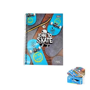 Imagem de Kit Caderno Universitário Tilibra 20 Matérias + Caneta Trigel 10 Cores + Grampeador Alicate