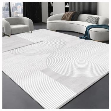 Imagem de SPXMQSS Tapetes de sala de estar, laváveis à máquina, tapetes macios para quarto, sala de estar, antiderrapante, para cozinha, quarto, sala de jantar, escritório, bege/cinza