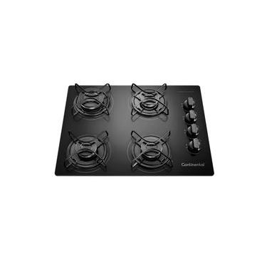 Imagem de Cooktop 4 Bocas Continental a Gás de Vidro  Temperado Preto (KC4GP) Bivolt