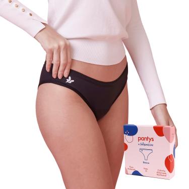 Imagem de Calcinha Absorvente Menstrual Fluxo Moderado, Pantys e Sempre Live, Feminino, Preto