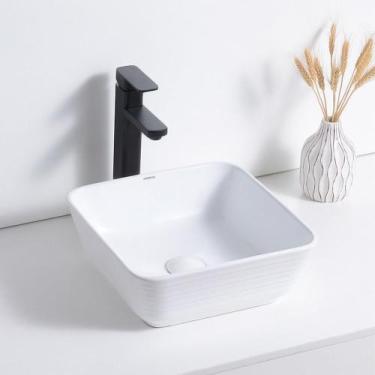 Imagem de Cuba Deend De Cerâmica Quadrina Scodella Banheiro 40x40x16 cm