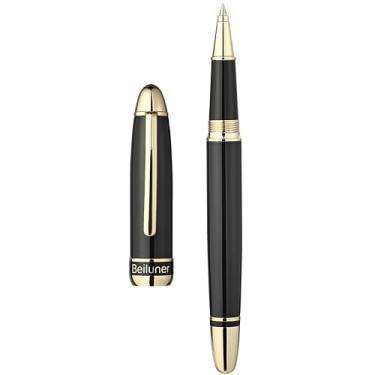 Imagem de BEILUNER Caneta esferográfica de luxo 315, com acabamento em ouro 24K, laca preta para piano, artesanato de luxo, melhor conjunto de caneta para presente para homens e mulheres, profissionais