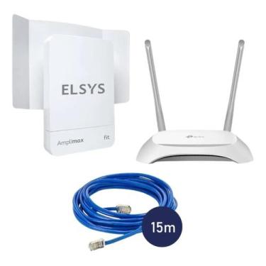 Imagem de Kit amplimax fit, roteador e cabo de rede 15 mt - ELSYS