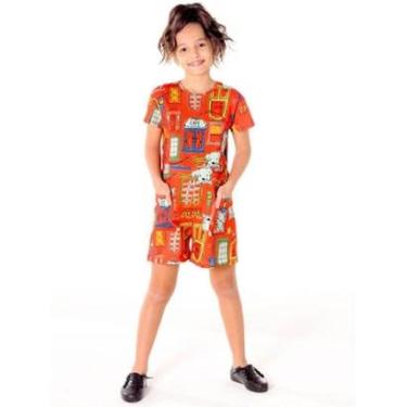 Imagem de Macaquinho Infantil Cachorros Vermelho Saia de Filó-Feminino