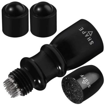 Imagem de GOLD DEER Ponta de taco de sinuca, ferramenta de acessórios 3 em 1 para taco de bilhar, Scuffer, modelador e aerador, inclui 2 peças de protetores de ponta de tacos, presentes práticos para maridos