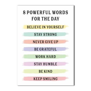 Imagem de Sophauteem Arte de parede motivacional, pôster de citações inspiradoras, impressão de afirmações positivas, decoração de escritório de sala de aula, lembrete diário de incentivo, pôster estético