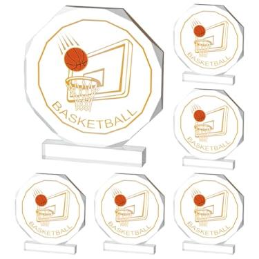 Imagem de OLYCRAFT 6 peças de medalhas de prêmio de acrílico para troféus esportivos, 12 x 13 cm de basquete, troféu, concurso esportivo, placas, prêmio de equipe para prêmios de competição esportiva, lembrança