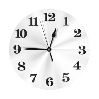 Imagem de ZERAOKE Número do relógio - Relógio de parede redondo moderno - silencioso sem tique-taque operado por bateria, decoração de mesa ou parede para sala de estar, quarto, escritório.