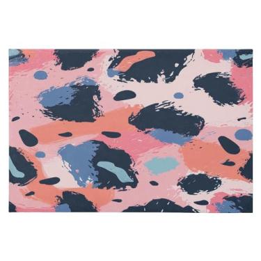 Imagem de CEBUGI Tapete de área 60 x 90 cm, macio, lavável, antiderrapante, com revestimento de borracha, estampa de leopardo, para sala de estar, quarto, decoração de casa