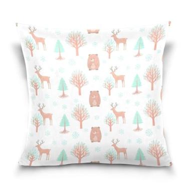 Imagem de Burbuja Capas de almofada 40,6 x 40,6 cm, capa de almofada de veludo macio de árvore de inverno decorativa para sofá, sala de estar, quarto