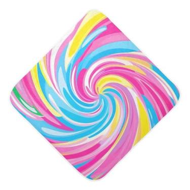 Imagem de STAYTOP Toalhas de bebê com capuz de musselina Candy Color Line, toalha de banho super macia, toalhas de banho absorventes para banho recém-nascido unissex 76 x 76 cm
