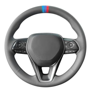 Imagem de MEWANT Capa de volante costurada à mão para Toyota Camry 2018-2019/Toyota Avalon 2019/Toyota Corolla 2019-2020/Toyota RAV4 2019 acessórios de volante