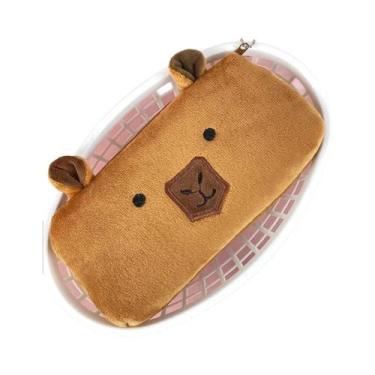Imagem de Estojo De Lápis De Pelúcia Grande E Fofo Em Forma De Capivara, Bolsa D