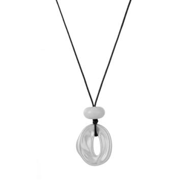 Imagem de KURTCB Colar feminino longo, grosso, dourado, prata, pingente, colar, suéter irregular, joias, presente de Natal, free size, Zinco, Sem Pedra Preciosa