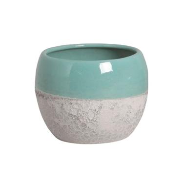 Imagem de VASO RUSTICO DE CERÂMICA ESMALTADO G AZUL NEVOA PT15 - Planta, jardinagem, vaso