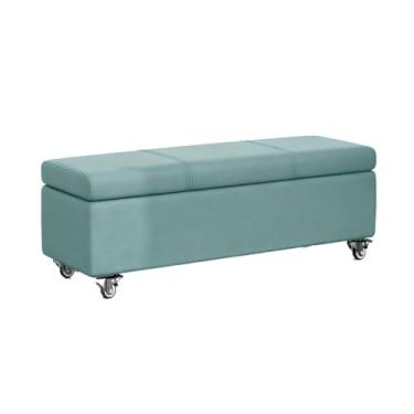 Imagem de Banco Com Arrumação E Assentos Banco De Quarto Com Arrumação Estreito De Entrada Adequado Para H Banquinho Com Rodas(Green,40x40x120cm)