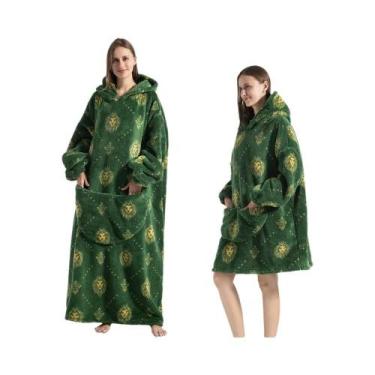 Imagem de Cobertor De Flanela Oversized Com Mangas, Moletom De Inverno Para Mulh