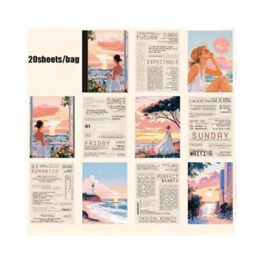 Imagem de Série Sonhos De Viagem 20pcs Livro De Adesivos Cortados Em PET DIY Cal