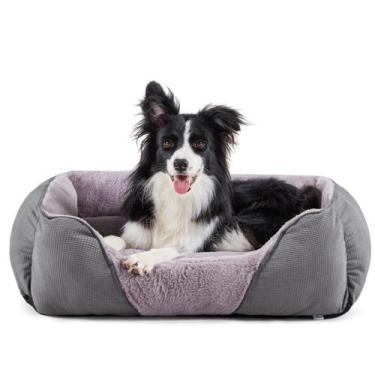 Imagem de Cama para Perros MIXJOY Ortopédica de Terciopelo Suave 76x61 cm Gris