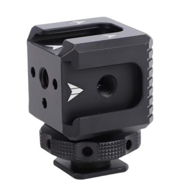 Imagem de aqxreight Adaptador de Montagem de Sapata Fria para Câmera, Suporte de Extensão de 3 Portas Triplo para Entusiastas da Fotografia, Liga de Alumínio