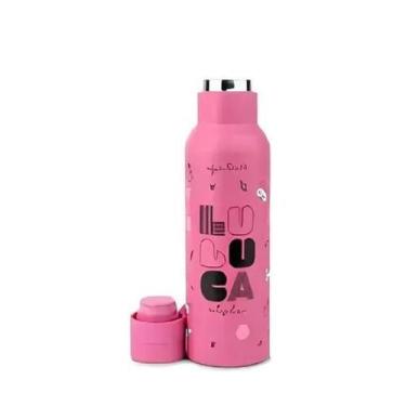 Imagem de Garrafa Térmica Squeeze Inox Rosa Com Alça Luluca 500Ml