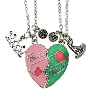 Imagem de Dr's gift Colares de Amizade para 2 Melhores Amigos BBF Colar para Meninas Combinando Coração Pingente Colar para Irmã Magnético Bruxa Joias Presentes, Aço inoxidável, Sem Pedra Preciosa
