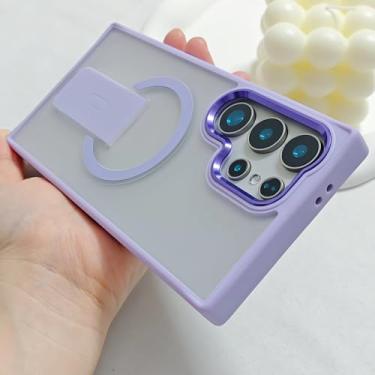 Imagem de Capa traseira fosca para carregamento sem fio para Samsung Galaxy S25 edge, S23, S24 Ultra Plus e S24 FE (para Galaxy S24 Ultra/roxo claro)