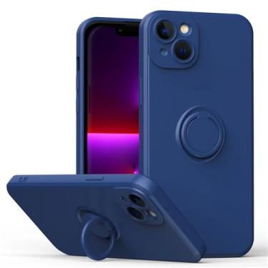Imagem de Capa de silicone líquido magnética com suporte de anel para iPhone 16 15 11 12 13 14 Pro Max Plus 12 13 Mini X XS XR 6 6S 7 8 Plus, azul, para iPhone 15