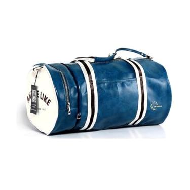 Imagem de MGTCAR Bolsa de ginástica esportiva para mulheres e homens, bolsa de ombro com bolso de armazenamento de sapatos, bolsa de viagem de couro à prova d'água para uso diário, Azul, One Size