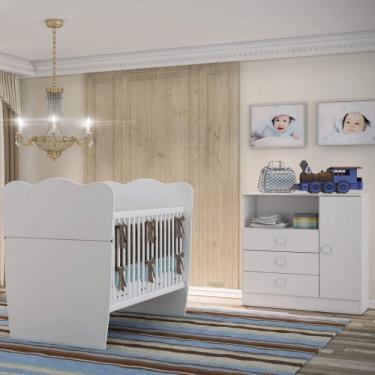 Imagem de Cômoda de Bebê 3 Gavetas 1 Porta 1360 Baby Móveis Percasa Branco