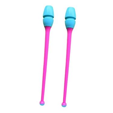 Imagem de oshhni Conjunto de 2 bastões de ginástica rítmica conectáveis ​​para dança artística, com 35 cm de comprimento, ideais para exercícios de rotação e, Style E