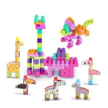 Imagem de Brinquedo para Montar Sacola Brocolandia Menina 240 Peças - Blocolandi