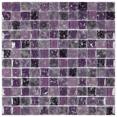 Imagem de Kit 1m² Pastilha de Vidro Ice 30cm X 30cm Lilás