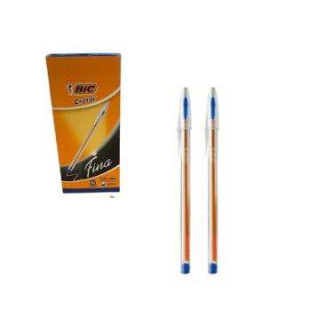 Imagem de Kit 2 Canetas Esfer. BIC Cristal cor Azul Ponta Fina 0,8mm
