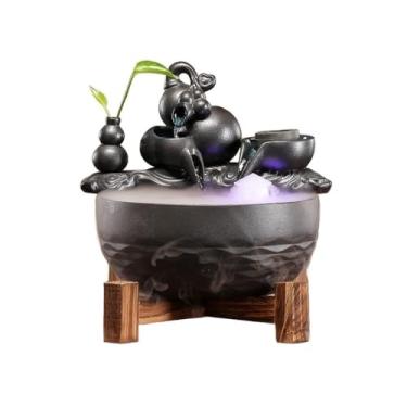 Imagem de x3anggyt5 Fonte de água interior desktop ornamentos de água corrente aquário de peixes de cerâmica sala de estar mesa de centro fonte decorativa recursos de água fontes de mesa