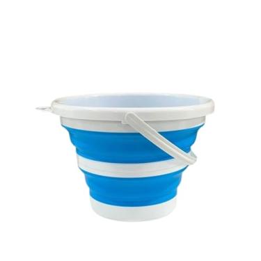 Imagem de Balde Dobrável 3 5 10 Litros Retrátil de Silicone Multiuso(Azul,3 Litro)