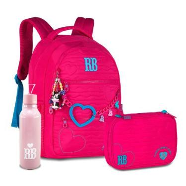 Imagem de Kit Mochila Chaveiro Rebecca Bonbon Miçanga Estojo Escolar, RB27014 Ro