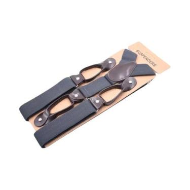 Imagem de Suspensórios Vintage Ajustáveis Com Acabamento Em Couro Para Homens E 