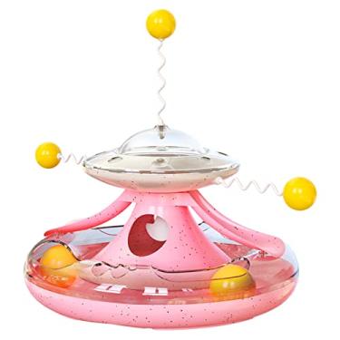 Imagem de Brinquedo de Giratório para Gatos Slow Feeder Círculo Divertido Trilhos Dispenser Comida Pets Quebra-Cabeça Brinquedos Interativos
