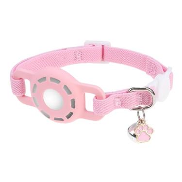 Imagem de DILLYBUD Coleira para gatos AirTag, coleira elástica para rastreador de gatos com suporte Apple Air Tag para meninos e meninas, coleiras elásticas de rastreamento GPS para gatinhos e filhotes