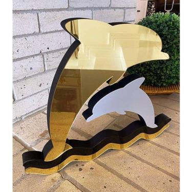 Imagem de Golfinhos 01 Em Mdf Decoryou - Ref 348 Ouro Espelhado