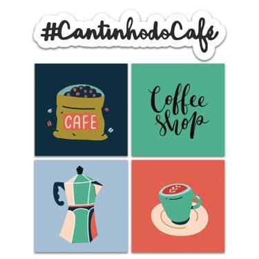 Imagem de Kit 5 Placas Decorativas Cantinho Do Café Cozinha