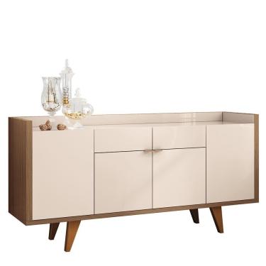 Imagem de Buffet Aparador Melodia Com 2 Portas E 2 Gavetas Off White-castanho - Hb Móveis Off White-castanho