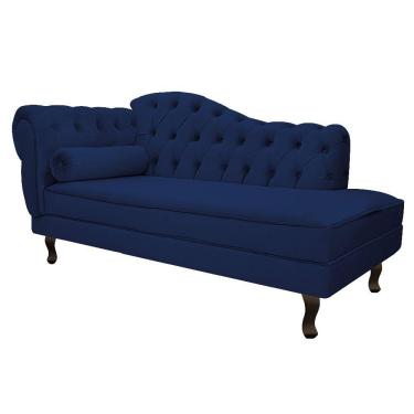 Imagem de Diva Recamier Diana 140cm Lado Direito Suede Azul Marinho