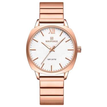 Imagem de Relógio De Pulso Quartzo Em Aço Inoxidável Feminino Impermeavel Casual Rose