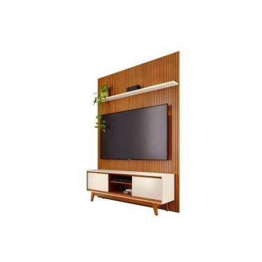Imagem de Composição Milo Bancada E Painel Para Tv 65 Polegadas Com Portas - Madetec Cinamomo Off White