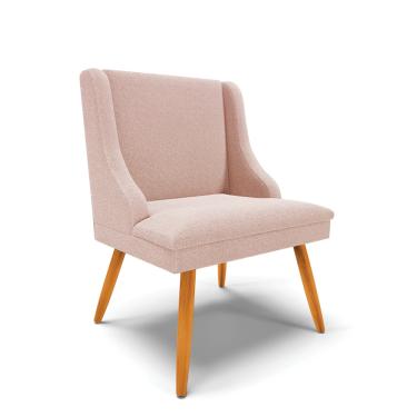 Imagem de Cadeira Sala de Jantar Pé Palito Castanho Liz Bouclê Rose D03 - D'Rossi