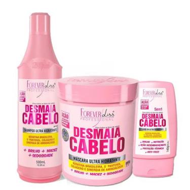 Imagem de Kit Desmaia Cabelo Forever Liss  Shampoo + Máscara +Leave-in - Forever